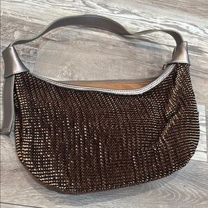 Sondra Roberts Elegant Brown Metallic Women's Bag